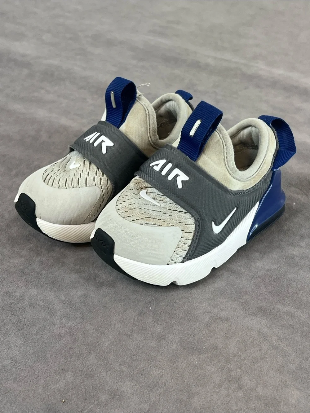 Nike Kids Slip-On Air Sneakers - Gray & Blue